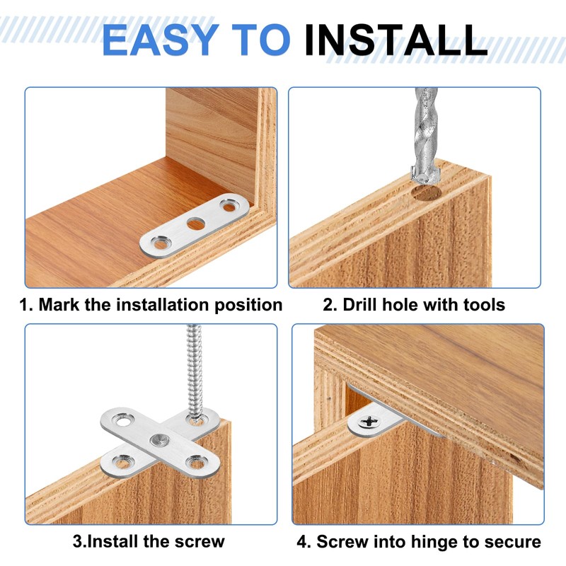 sourcing map 4Pcs 360 Degree Rotating Pivot Hinges, 57 x