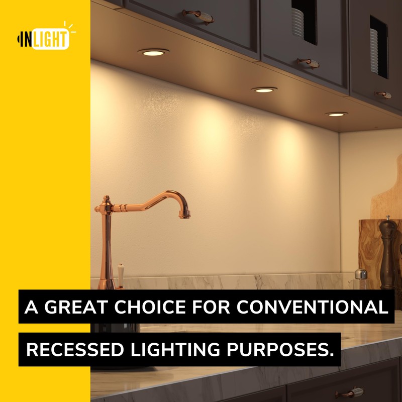 GETINLIGHT 2.75" Wide 4000K Swivel and Dimmable Wired LED Puck