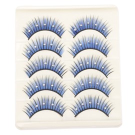 OHPHCALL 5pairs Wispy Fake Eyelashes Natural Lash Clusters Rhinestone Festival Cosplay Lashes