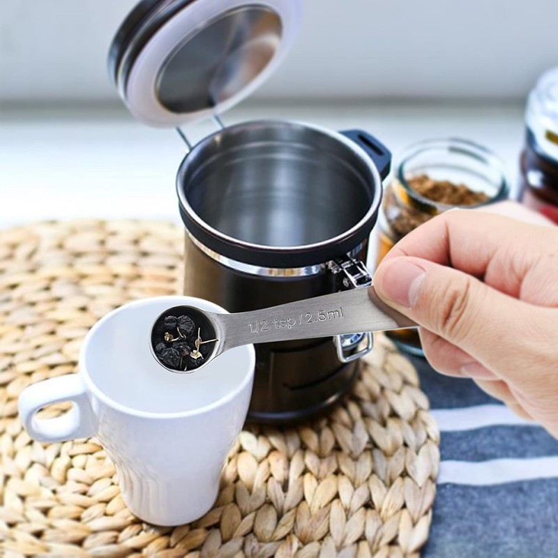 Measuring Spoon Set Stainless Steel Tea Spoons 6 Pieces Cup