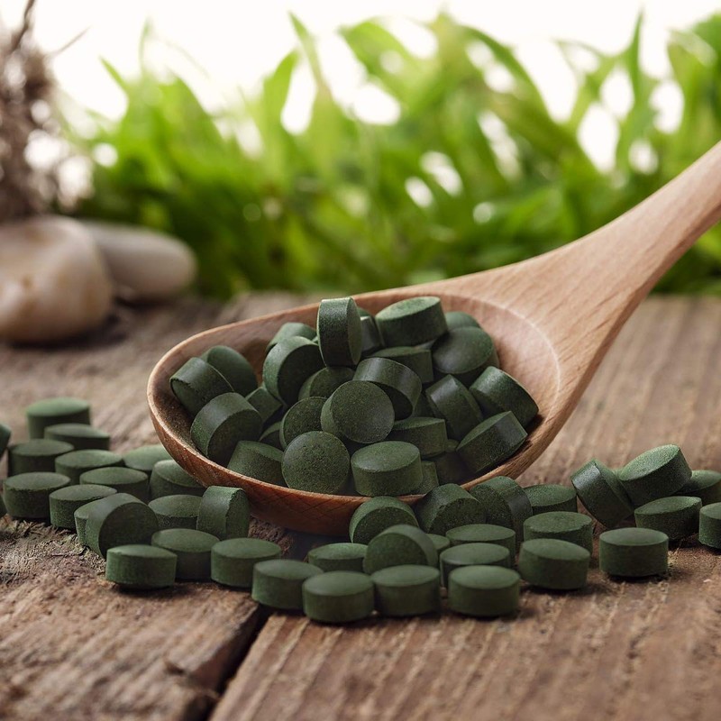 AMLAWELL Organic Chlorella Tablets - 250 g Protein-Rich Chlorella Pellets