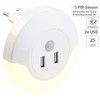 Luminea USB Power Supply: LED Socket Night Light with PIR