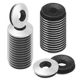M METERXITY 100-Pack EPDM Bonded Sealing Rubber Washers, 304 Stainless Steel #8 x 3/8" OD Neoprene Rubber Washers Gasket for Bolts/Screws/Machinery/Ships/Roof