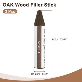 uxcell Wood Filler Stick, 3 Pcs Wax Sticks Wood Touch Up Markers, Furniture Crayons for Scratches Holes Crack Tables Desks Wooden Floors Repair Cover Ups, Cherry