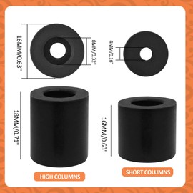 Litoexpe 12 Pcs 3D Printer Silicone Solid Bed Mounts, 3D Printer Heat Bed Leveling Parts, 3D Printer Leveling Spring Replacement Part Orange (9 Pcs 18mm+ 3 PCS 16mm)