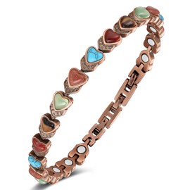 Jecanori Copper Magnetic Ankle Bracelet for Women With 3800 Gauss Neodymium Magnet & Sparkling Zirconia, Adjustable with Sizing Tool