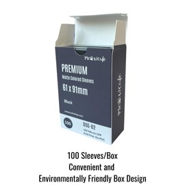 MEOWCAFE Premium 61x91mm Colored Sleeves for Double Sleeving Kpop Photocard, Strong, Thick, High Clarity Kpop Photocard Sleeve, 100 Sleeves (Black)