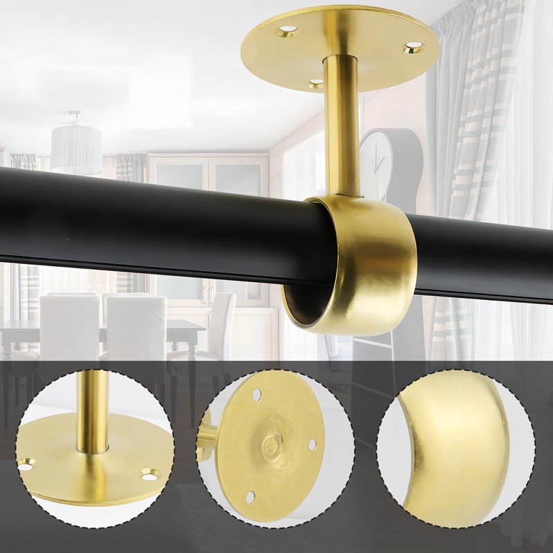 Antrader 4-Pack Stainless Steel 1.5" Diameter Wardrobe Closet Rod Rail