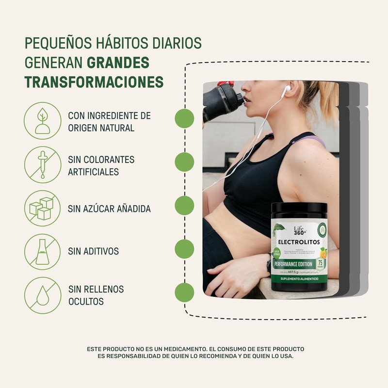 LIFE 360+ Electro Mix Electrolitos en Polvo 487.5 g 6.5g