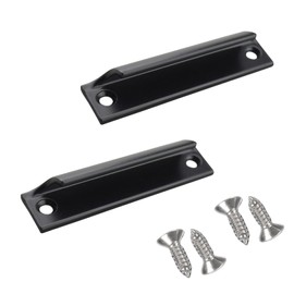 Pack of 2 Balcony Door Handles, Exterior Handle, Balcony Door Handle, Patio Door Handle, Aluminium Alloy Handle with Stainless Steel Screws, Sliding Door Handle for Furniture Fittings (V-Shape, Black)