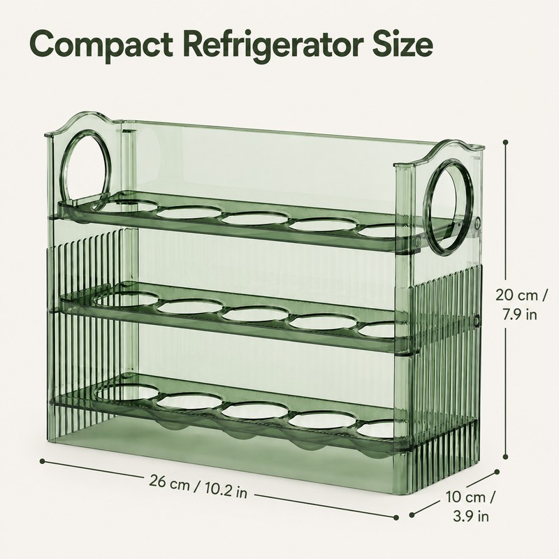 Large Egg Storage Box for Refrigerator – Transparent Egg Organizer