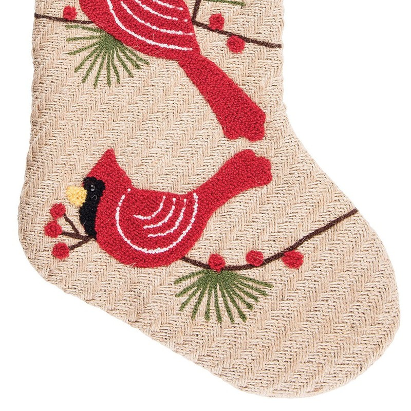C&F Home Cardinals Stocking Stocking Tan