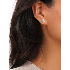 Emerald Cut Diamond Earrings Solitaire Men Large Moissanite Studs Sparkly Sterling Silver Earrings for Women Gifts 4CT