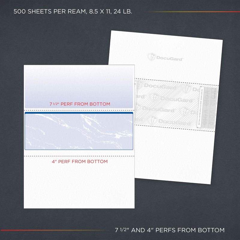 DocuGard Business Checks (Not Customized), Blue Marble Middle, 24 Pound