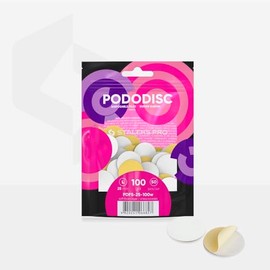 STALEKS PRO Expert PODODISC L Disposable Abrasives for Foot File (100 Grit, 50 Pcs) – Soft Foam Layer Abrasive Files for Heavily Roughened Skin & Crack Opening