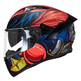 Full Face Motorcycle Helmet X9 with Inner Sun Visor DOT Approved Motorbike Moto Street Bike Racing Helmet(Monster Clown, M)