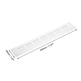sourcing map Rectangle Shape Ventilation Grille Aluminum Alloy Louvered Air Vent 11.81 x 1.97 Inch for Wardrobe Cupboards