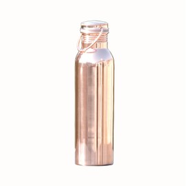 AncientImpex Pure Copper Water Bottle with Carrying Handle | Seamless Leakproof Ayurvedic Water Bottle 600 Ml (20.28 Fluid Ounce)