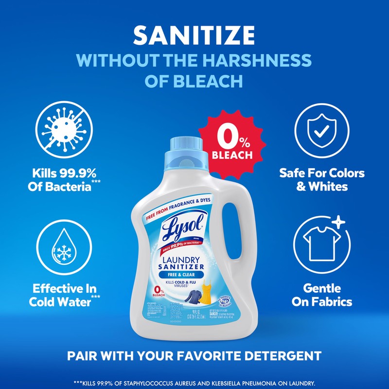 Lysol Laundry Sanitizer Additive, Free & Clear, Free from Fragrance