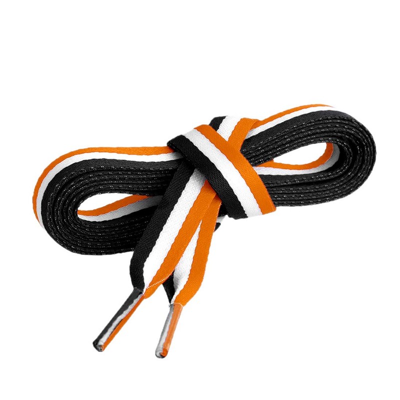 [Allegra K] Striped Canvas Shoelaces, Flat Laces, Flat Laces, Wide