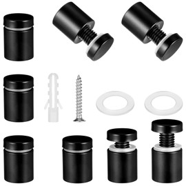 8Pcs Black Standoff Screws Acrylic Sign Spacers 3/4 x 1 Inch Stand Off Wall Acrylics Mounts Hardware for Acrylic, Stainless Steel Picture Frame Spacers