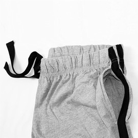 COSHAL® Mens Shorts Lounge Wear Shorts Soft Cozy Mens Nightwear Pants Cotton Stretchy Half Pants Elasticated Waist Stripe Pyjamas Bottom Grey M
