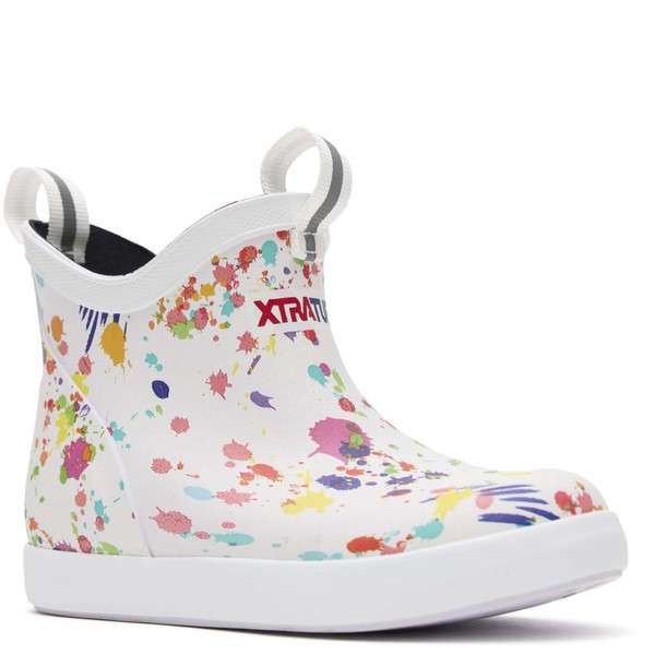 Xtratuf Little Kids Ankle Deck Boot, Paint Splatter, Size 8(M)