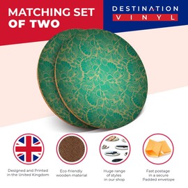 Destination Vinyl ltd 2 x MDF Glossy Top Coasters Round - Vintage Old Movie Projector Films Cinema 24392