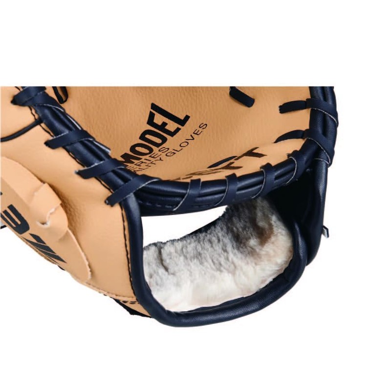 ZETT BDG324SVZ Catchball Gloves for Beginners, Includes Shock Absorbing Pads,