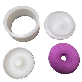 Plastic 3D Bath Salt Ball Round Solid Ball Shaped Doughnut-Shaped Shampoo Press bar Mold 2.5inch 6.35CM Diameter max Volume 95g Bath Bomb soap Mold (Doughnut)