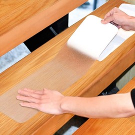 Translucent Indoor Stair Anti-slip Sticker (10cm×61cm) - Bathroom, Waterproof, Pet-Friendly Scratch-Resistant Transparent 5ea
