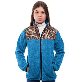 TrailCrest Children's C-Max Full Zip Fleece Jacket, Mossy Oak Shadow Grass Blades Camo