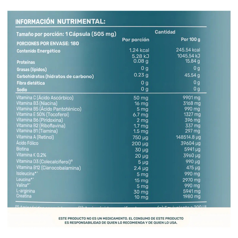 Multivitamnico para Hombre Life360 All Men 180 Cpsulas Vitaminas, Creatina