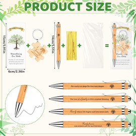 JiaUfmi 36 Pcs Family Reunion Party Favors Bulk 12 Wood Puzzle Tree Keychains 12 Ballpoint Pens 12 Family Tree Cards Remembering Our Roots Keepsakes Members Gathering Party Gifts Decorations