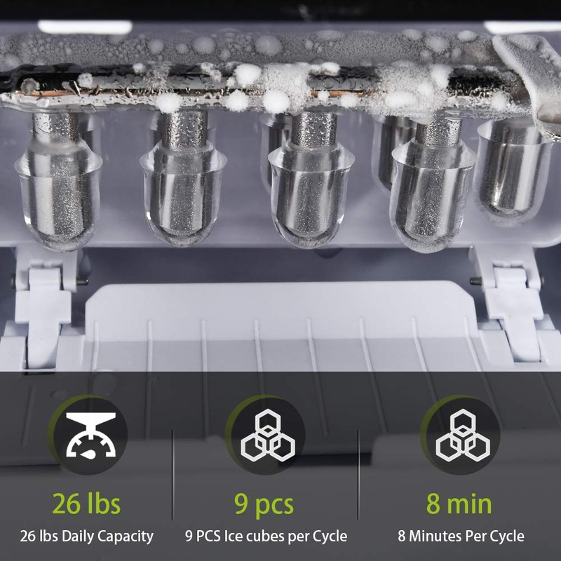 ULIT Portable Ice Maker,Ice Maker Machine for Countertop, Self-Cleaning Function