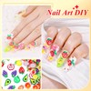 3D Cartoon Fruit Nail Art Charms, 15 Grids Mixed Assorted