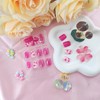 Press on Nails Short Square False Nails with Heart Glitter