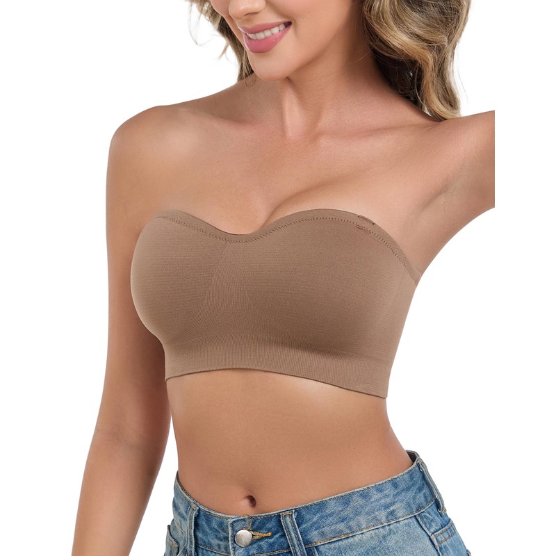 ANGOOL Women's Strapless Bra Without Underwire Push Up Bra Without