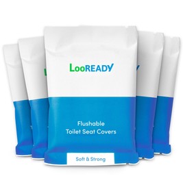 LooREADY Individually Wrapped Toilet Seat Covers Disposable Flushable - Deluxe Premium Quality Travel Essential - Extra Thick and Large - Sample Size 5 pack