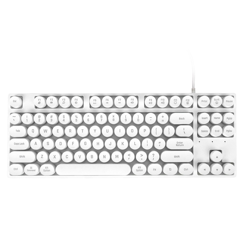 Gaming Keyboard USB Round 87 Keys Colorful Backlit Ergonomic Mechanical