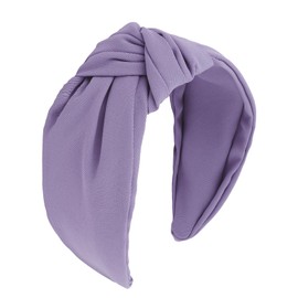 Purple Headband Top Knot Headbands for Women Non Slip Fashion Wide Knotted Headbands Hair Accessories for Women Girls