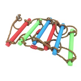 letsgood 6.6 ft Colorful Climbing Rope Ladder for Kids - Outdoor Backyard Playground Swing Ninja Slackline Ladder for Warrior Obstacle Course, Tree House, Swing Set