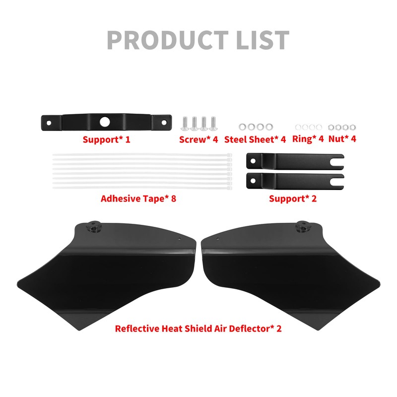 HCmotorku Air Heat Deflector Saddle Shields Fit for Harley Softail