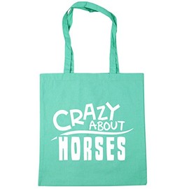 Hippowarehouse Crazy About Horses Tote Shopping Gym Beach Bag 42cm x38cm, 10 litres