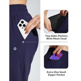 baleaf Women's Swim Capris Pants 18" Quick Dry Modest Swimsuits 2025 UPF50+ Beach Bathing Suit Bottoms with Pockets Lightweight Navy 2XL