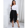 Verdusa Women's Plus Size Elastic High Waist Asymmetrical A Line
