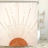 Miyotaa Rust Sun Abstract Shower Curtain Set 60Wx71H Inches Minimalist