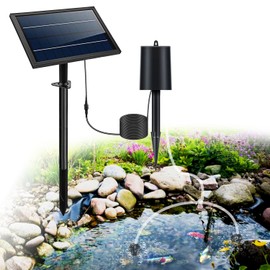 Lewisia 8W Solar Pond Aerator with Built-in 2400mAh Battery Backup, 3 Working Modes, 2 Air Stones, Solar Powered Air Pump for Pond Fish Tank Hydroponics Bubble Oxygenator