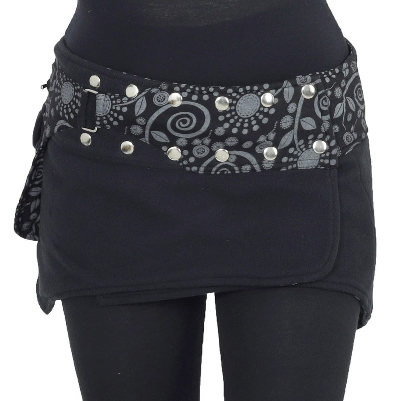PUREWONDER Cacheur sk22 Women's Lace Wrap Skirt Kidney Warmer, Black