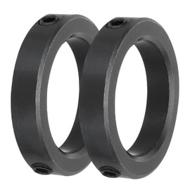 sourcing map Shaft Collar 2 Inch Bore Carbon Steel Set Screw Style Clamping Collars Black 2 Pcs